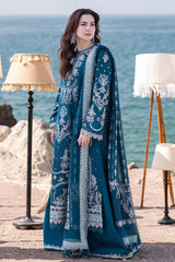 QALAMKARA -3PC LAWN EMBRIDERED FL-B00050