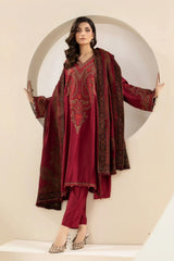 MARIA B -3PC DHANAK EMBRIODERED FL-W100