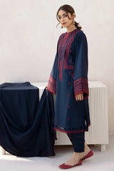 JAZMIN- 3PC DHANAK EMBROIDERED FL-W30