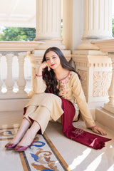 AISLING - 3PC DHANAK EMBROIDERED FL-W72