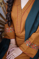 AISLING - 3PC DHANAK EMBROIDERED FL-W09