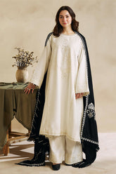 ZARA SHAH JAHAN - 3PC DHANAK EMBROIDERED FL-W80W