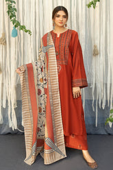 URGE - 3PC DHANAK EMBROIDERED FL-W113