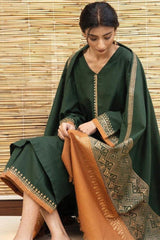 ZARPASH - 3PC DHANAK EMBROIDERED FL-W15