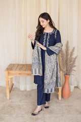 AISLING - 3PC DHANAK EMBROIDERED FL-W101