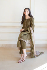 AISLING- 3PC DHANAK EMBROIDERED FL-W74