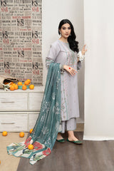 URGE - 3PC DHANAK EMBROIDERED FL-W108
