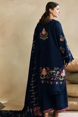 ZARA SHAHJAHAN - 3PC DHANAK EMBROIDERED FL-W79