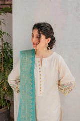 KASTOOR - 3PC DHANAK EMBROIDERED FL-W92