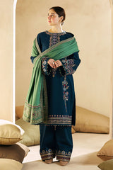 ZARA SHAHJAHAN - 3PC DHANAK EMBROIDERED FL-W77
