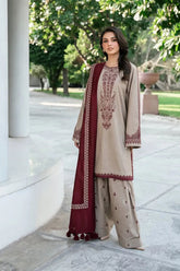JAZMIN - 3PC DHANAK EMBROIDERED FL-W168