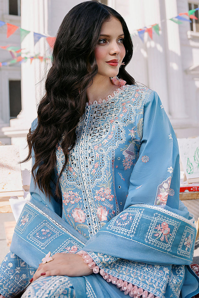 JAZMIN - 3PC LAWN CHIKEN KARI EMBROIDERED FL-136