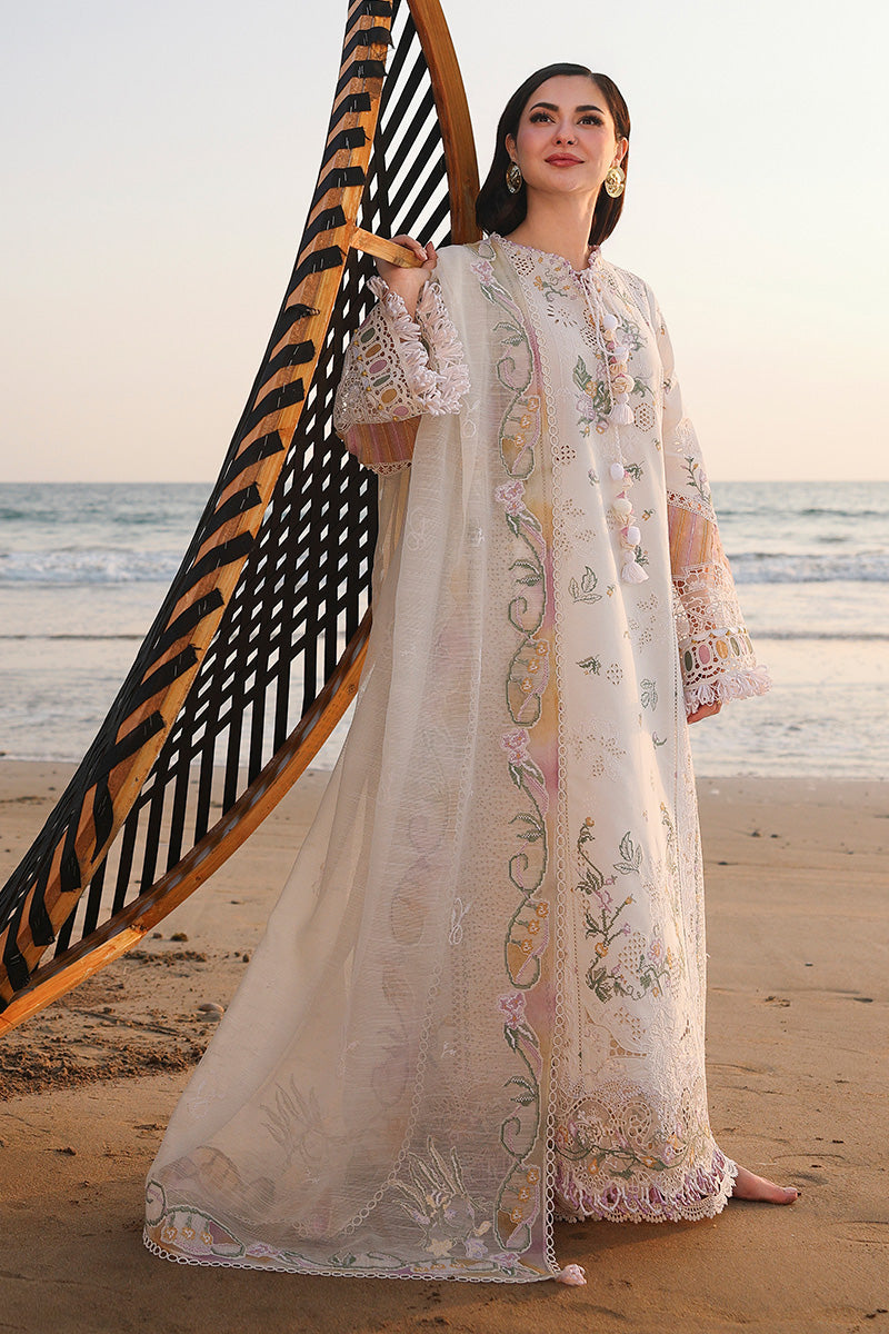 QALAMKAR -3PC LAWN EMBRIDERED FL-R1480