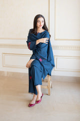 AISLING - 3PC DHANAK EMBROIDERED FL-W70