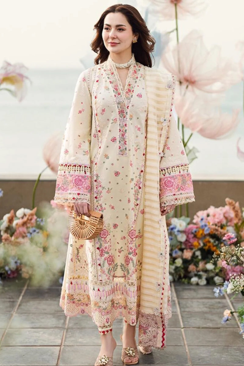 QALAMKARA -3PC LAWN EMBRIDERED FL-B0114