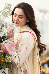 QALAMKARA -3PC LAWN EMBRIDERED FL-B0114