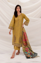 JAZMIN- 3PC DHANAK EMBROIDERED FL-W48