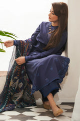 SERAN - 3PC DHANAK EMBROIDERED FL-W139