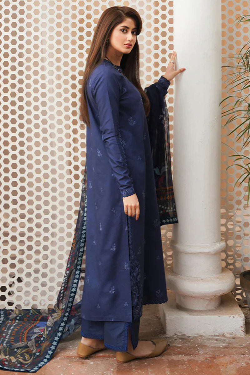 SERAN - 3PC DHANAK EMBROIDERED FL-W139