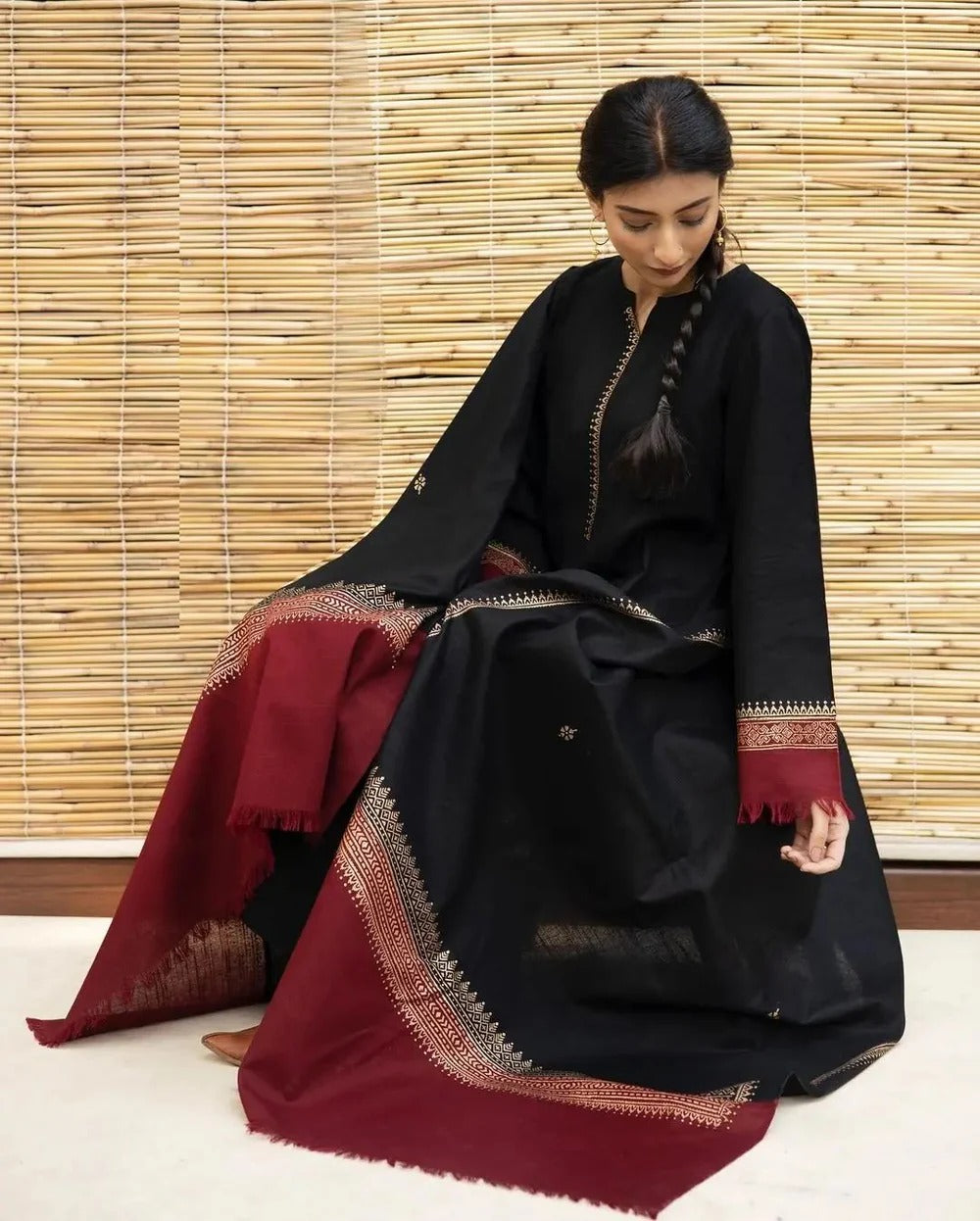 AISLING - 3PC DHANAK EMBROIDERED FL-W160