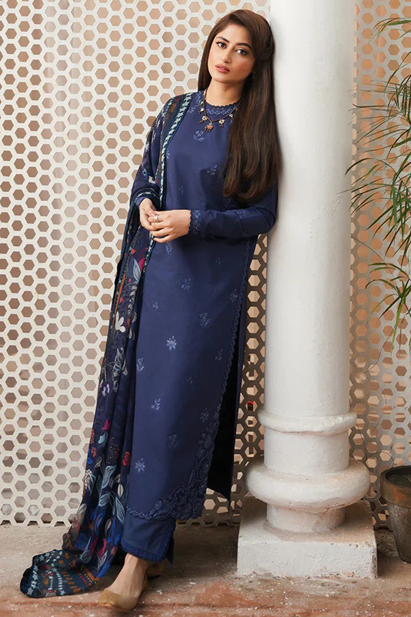 SERAN - 3PC DHANAK EMBROIDERED FL-W139