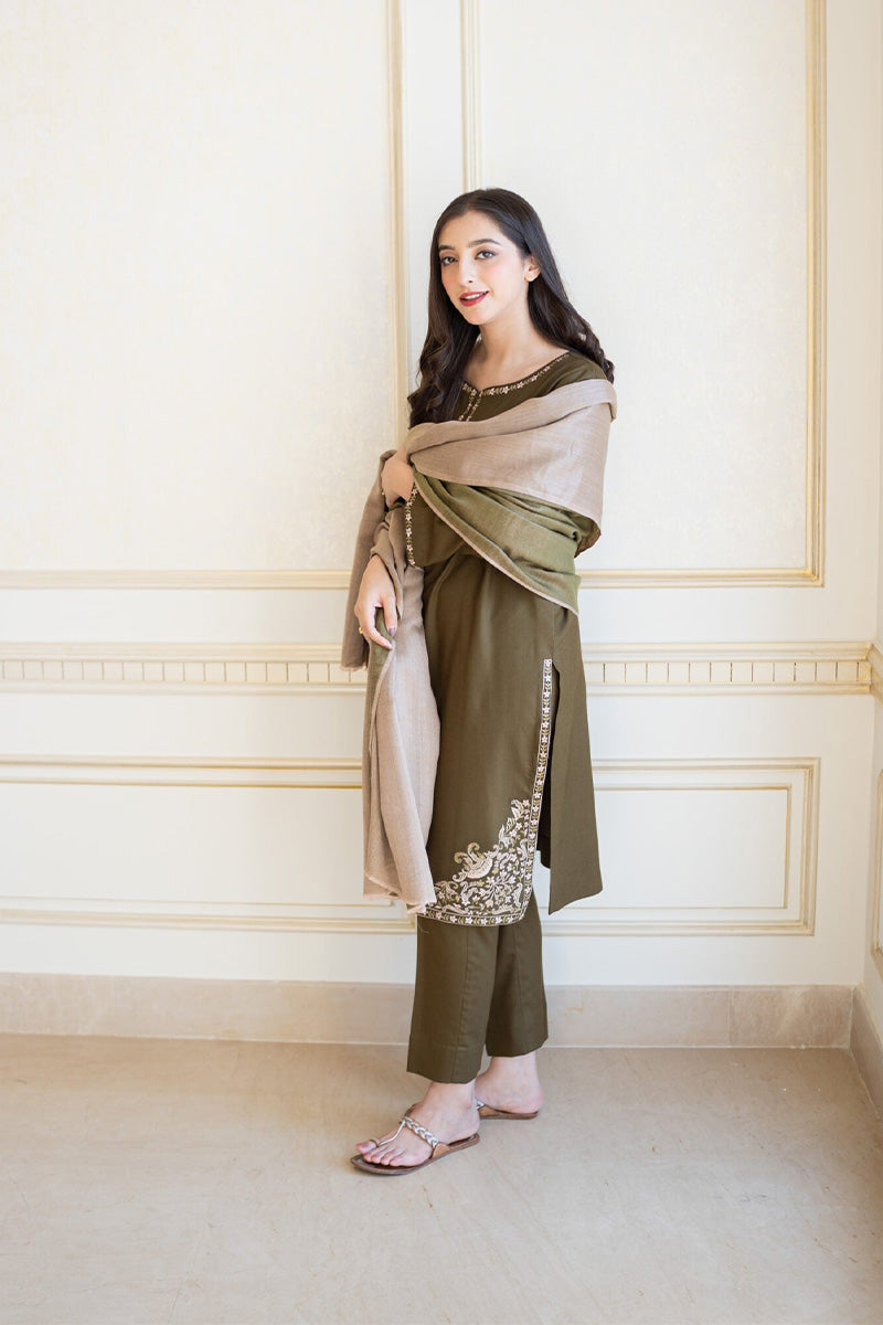 AISLING- 3PC DHANAK EMBROIDERED FL-W74