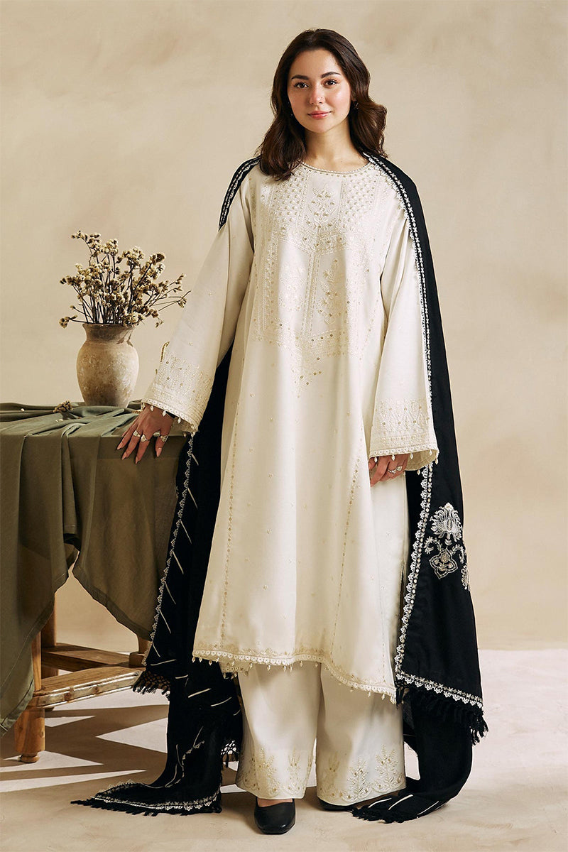 ZARA SHAH JAHAN - 3PC DHANAK EMBROIDERED FL-W80W