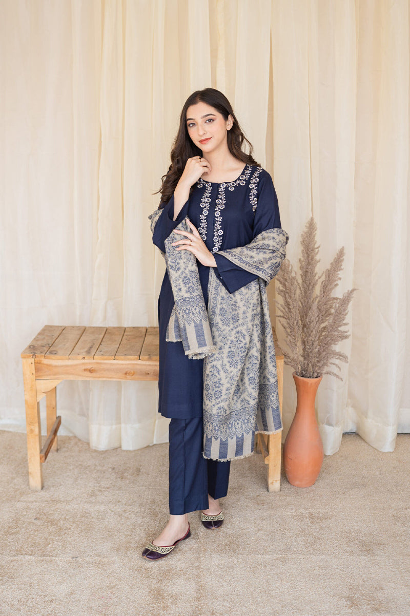 AISLING - 3PC DHANAK EMBROIDERED FL-W101