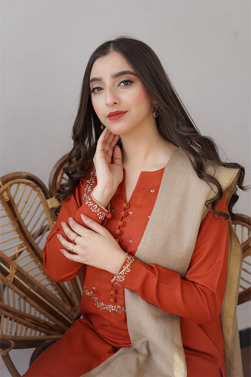 AISLING - 3PC DHANAK EMBROIDERED FL-W165