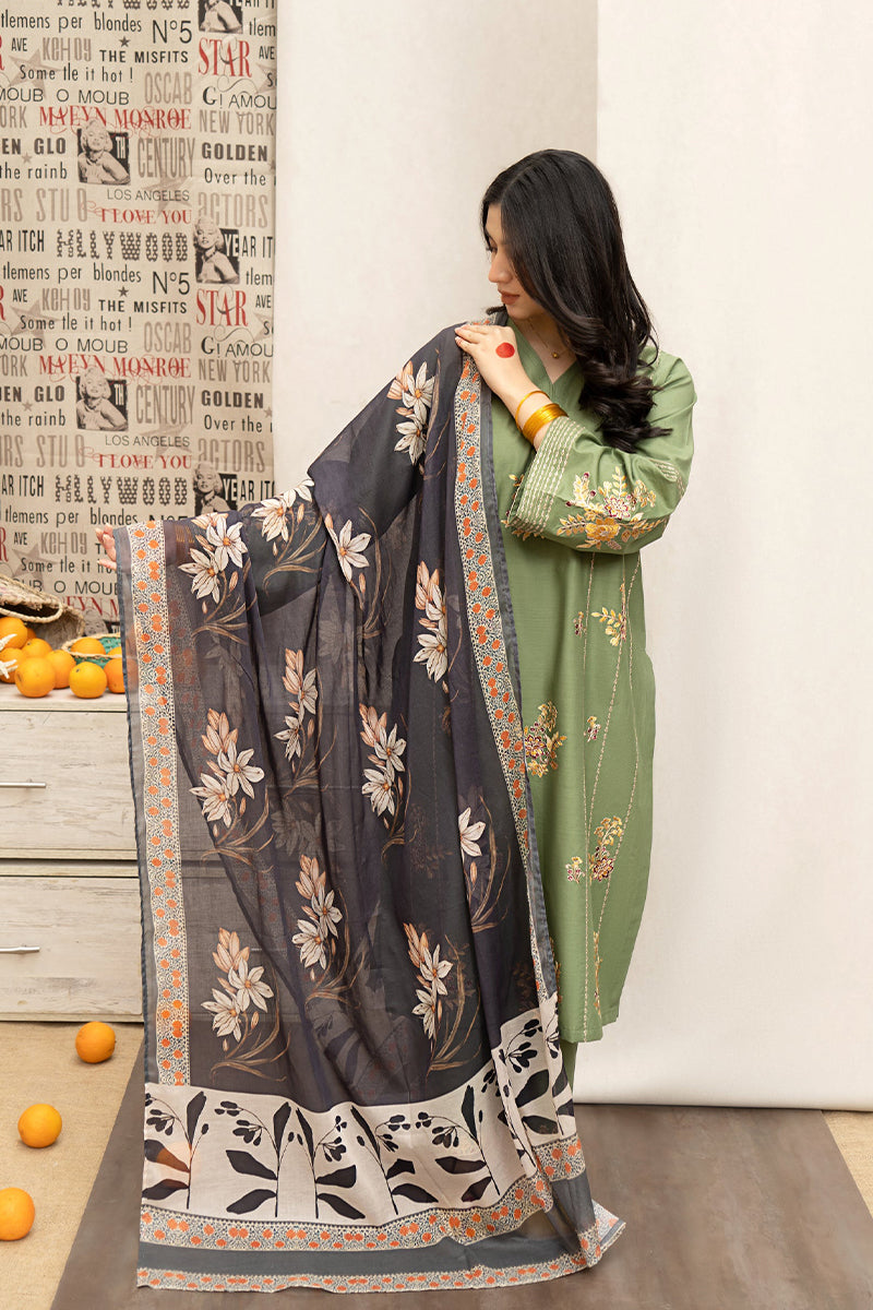 URGE - 3PC LAWN EMBROIDERED FL-S114