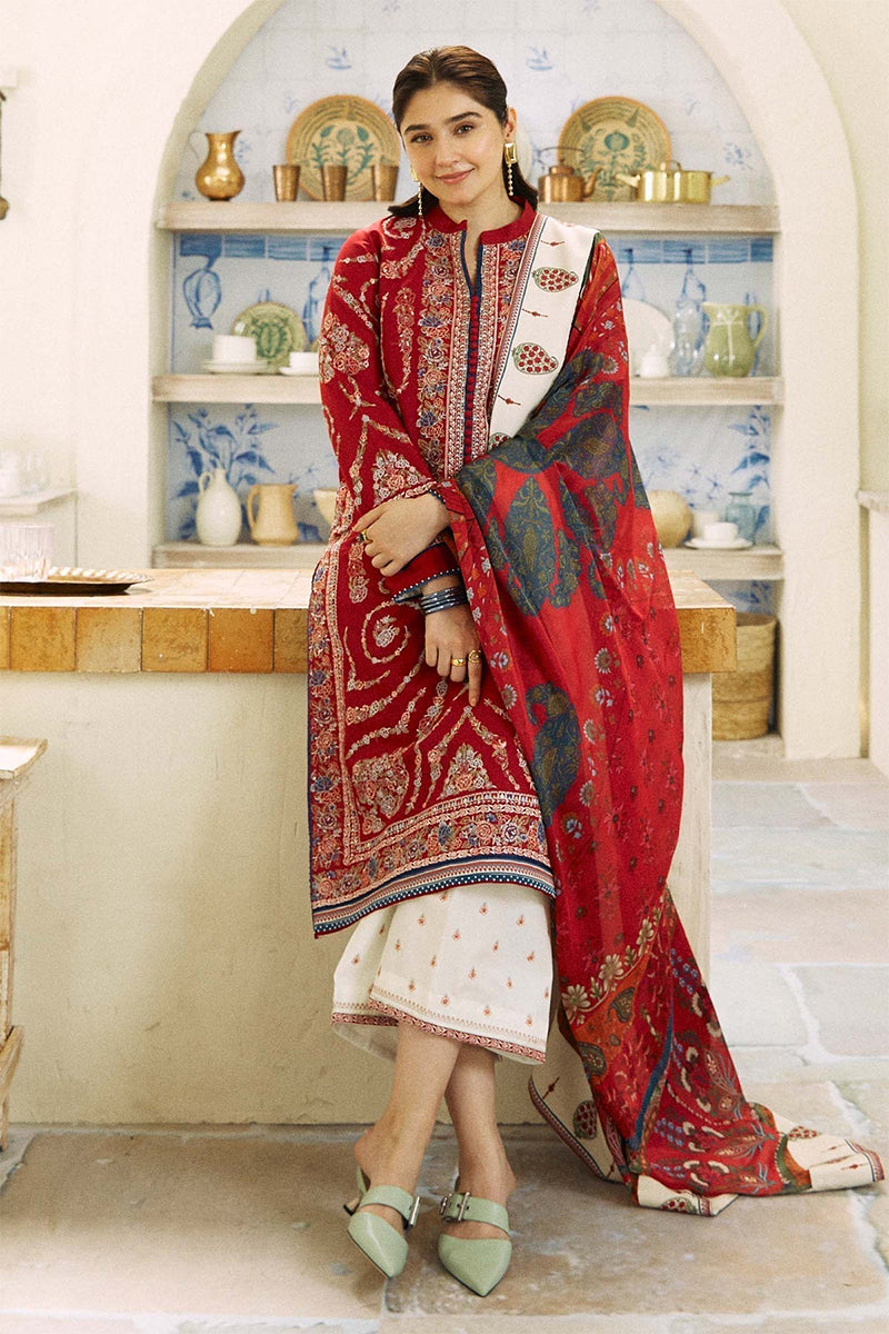 ZARA SHAH JAHAN - 3PC DHANAK EMBROIDERED FL-W130