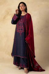 ZARA SHAH JAHAN - 3PC DHANAK EMBROIDERED FL-W80B