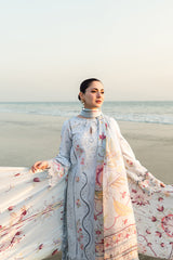 QALAMKAR -3PC LAWN EMBRIDERED FL-R1467