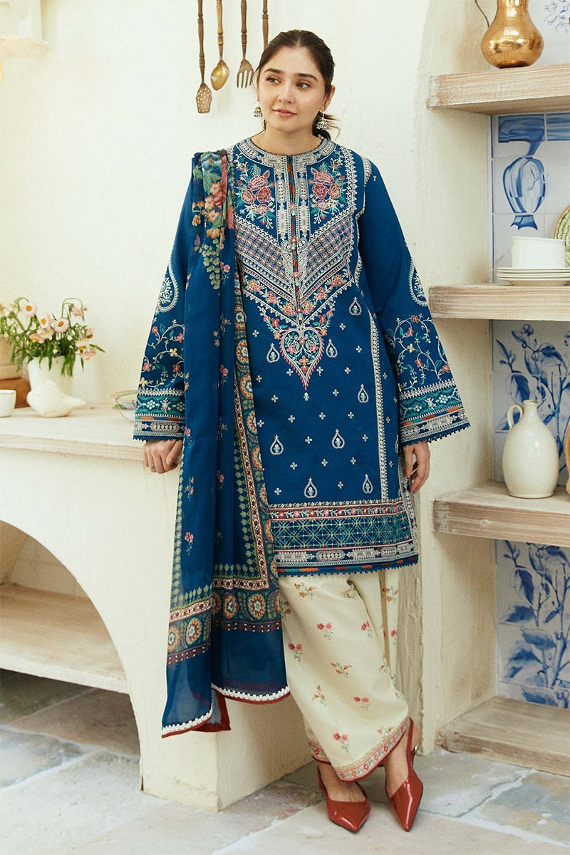 ZARA SHAH JAHAN - 3PC DHANAK EMBROIDERED FL-W131
