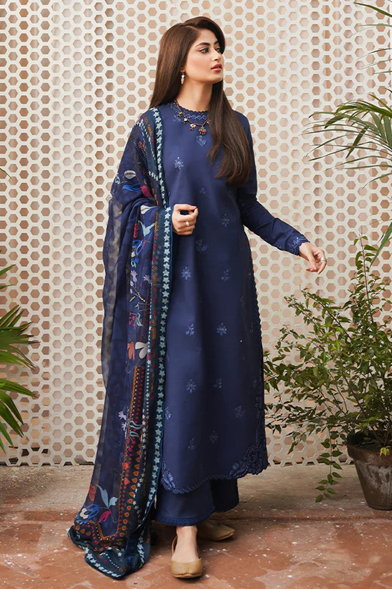 SERAN - 3PC DHANAK EMBROIDERED FL-W139