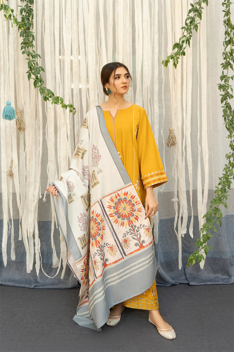 URGE - 3PC DHANAK EMBROIDERED FL-W159