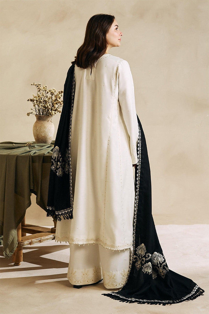 ZARA SHAH JAHAN - 3PC DHANAK EMBROIDERED FL-W80W